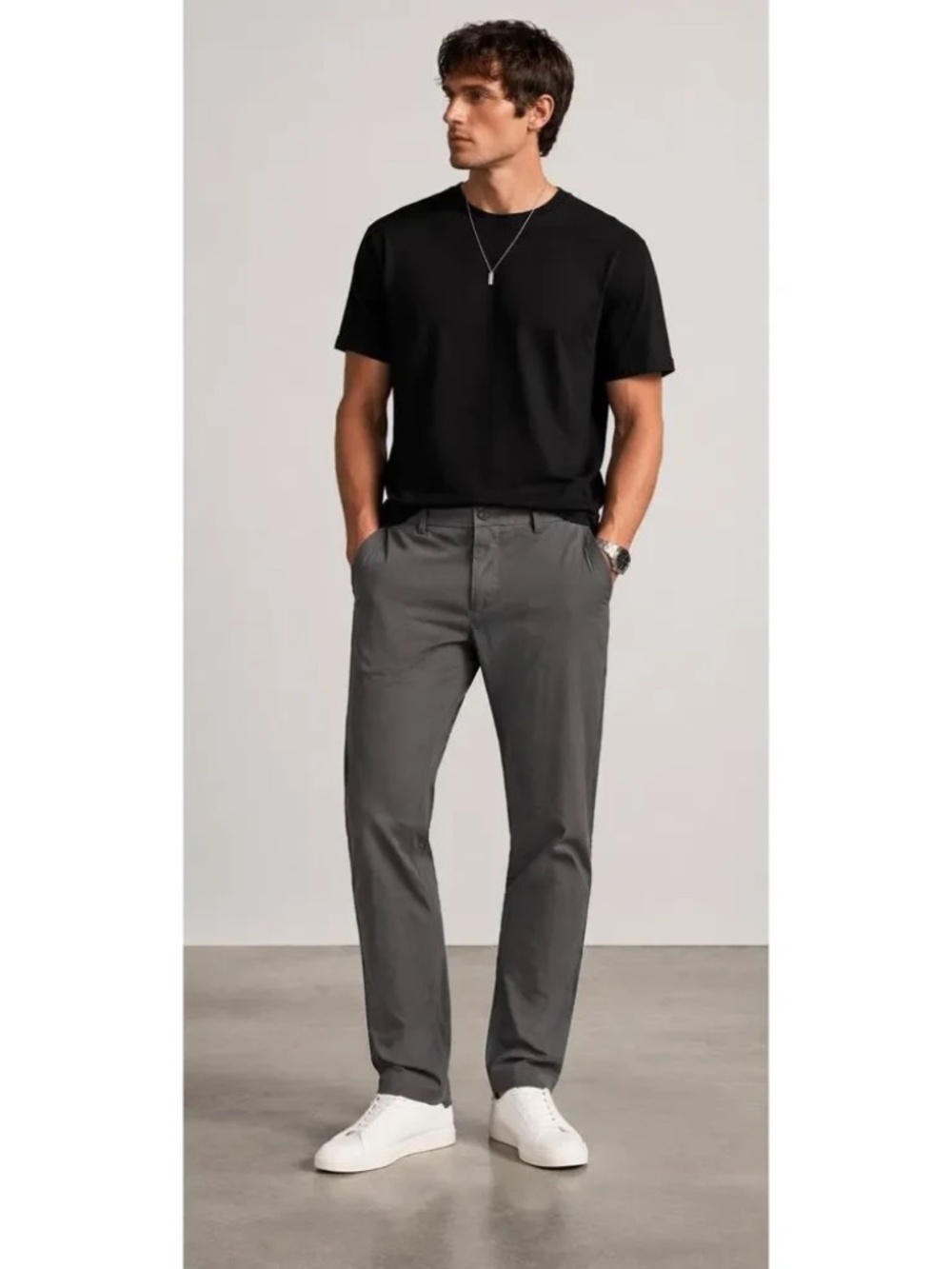 AllSaints Felix Chino Pants Gray Slim Fit Button Fly Size 28